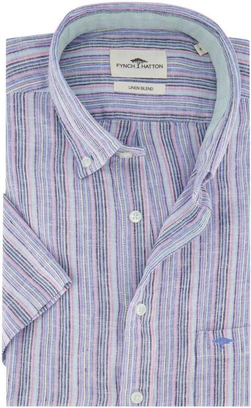 Fynch Hatton - Casual Overhemd - Paars - Linnen