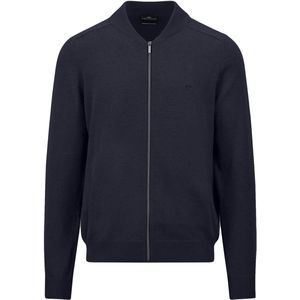 Fynch-Hatton Heren vest blauw (Maat: S) - Effen - Halslijn: Opstaande kraag,