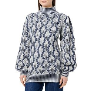 COBIE Gebreide damestrui, wolwit blauw, M/L