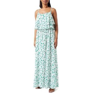dedica Maxi-jurk voor dames, met bloemenprint, Groen wit, M