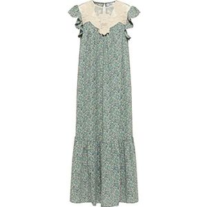 IKITA Dames maxi-jurk met allover-print 15923353-IK01, BLAUW Veelkleurig, M, Maxi-jurk met allover-print, M