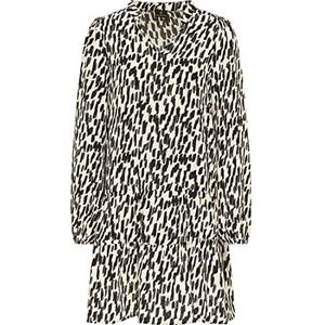 incus Damesjurk met lange mouwen 31415451-IN02, wit zwart, XL, Jurk met lange mouwen, XL