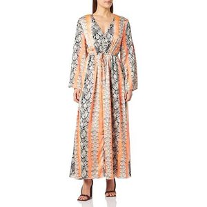 LOMASI Dames Beach Kaftan 19323119-LO01, oranje meerkleurig, M, Beach Kaftan, M