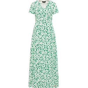 LYNNEA Dames wikkeljurk 19222814-LY02, groen wit, M, wikkeljurk, M