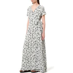 LYNNEA Dames wikkeljurk 19222814-LY02, ZWART Wit, M, wikkeljurk, M