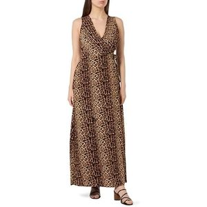 LYNNEA Dames maxi-jurk met luipaardprint 19222827-LY02, beige leo, S, maxi-jurk met luipaardprint, S