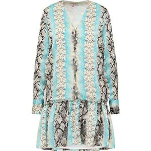 MAHISHA Damesjurk met reptielprint 19323117-MA01, blauw meerkleurig, M, Jurk met reptielprint, M