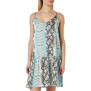 MAHISHA Dames mini-jurk met slangenprint 19323118-MA01, blauw meerkleurig, S, Mini-jurk met slangenprint, S