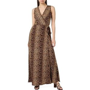 nolie Dames maxi-jurk met luipaardprint 19222827-NO01, beige leo, M, maxi-jurk met luipaardprint, M