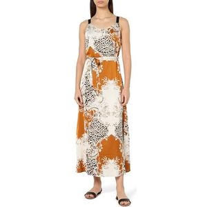paino Dames maxi-jurk 19222835-PA01, cognac meerkleurig, S, maxi-jurk, S