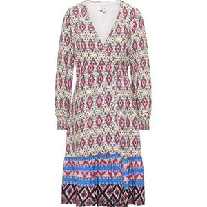 SIDONA Dames wikkeljurk 19323093-SI01, blauw meerkleurig, S, wikkeljurk, S