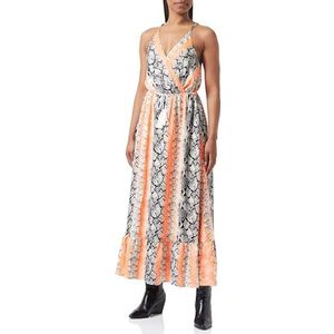 SIDONA Dames maxi-jurk met slangenprint 19323116-SI01, BLAUW Veelkleurig, M, Maxi-jurk met slangenprint, M