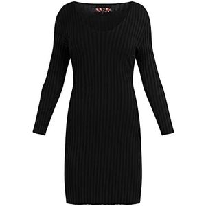 Sookie Damesjurk van ribgebreid 23725682-SO01, zwart, XL, Jurk van ribgebreid, XL