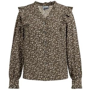 TALOON Blouse met lange mouwen Damesblouse met lange mouwen, Veelkleurig olijf