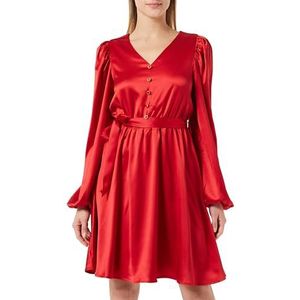 threezy Damesjurk 19220141-TH01, rood, maat S, jurk, S, Jurk