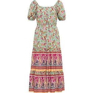 TOORE Dames midi-jurk met paisley-print 15923624-TO01, lichtgroen meerkleurig, L, Midi-jurk met paisley-print, L