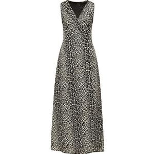 faina Dames maxi-jurk met luipaardprint 19222827-FA01, grijs leo, S, maxi-jurk met luipaardprint, S