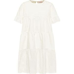 myMo Damesjurk met geperforeerde kant 12523248-MY01, wit, L, Jurk met kant met gaten, L