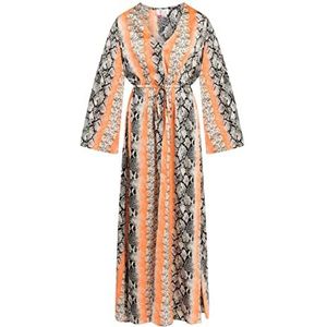 IZIA Dames Beach Kaftan 19323119-IZ01, oranje meerkleurig, XS, Beach Kaftan, XS