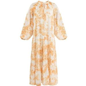 IZIA Dames maxi-jurk 19323135-IZ01, oranje, S, maxi-jurk, S