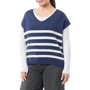 DreiMaster Maritim Gebreide damestrui 39525094-DR04, marine wolwit, M/L, Marine wolwit, M/L