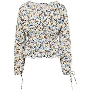blonda Damesblouse met bloemenprint, marineblauw, roze, meerkleurig, M