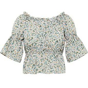 TEYLON dames blouseshirt, Blauw meerkleurig., S