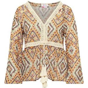 qisha dames tuniek lange mouwen, Oranje goud, M