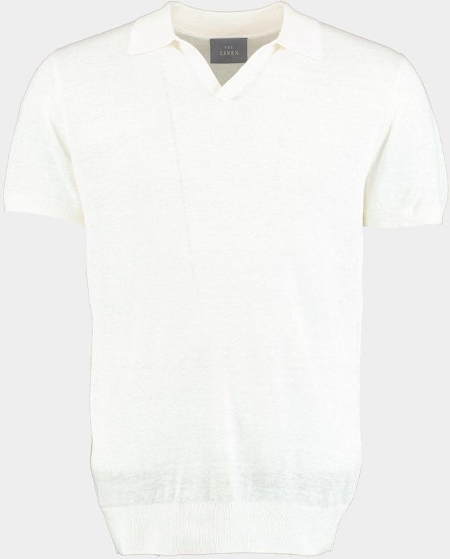 Commander - Polo - Wit - 100% Linnen - Korte Mouwen