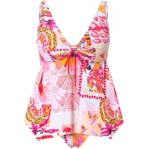 Ulla Popken Tankini Tankini Blütenmuster Softcups Zipfelsaum
