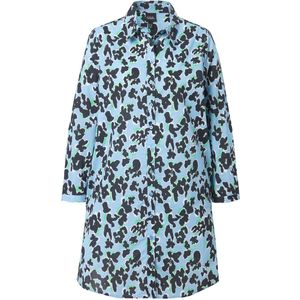 Ulla Popken Blouse  hemelsblauw / limoen / zwart / wit