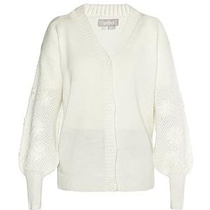 SANIKA Gebreide cardigan voor dames, wolwit, M/L