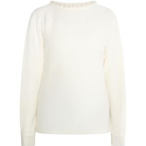 LEOMIA dames trui met parels, wolwit, M/L