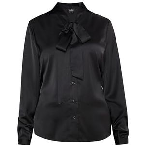 isha Chemisier à manches longues pour femme, Noir, M