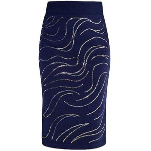 Felipa dames midirok, marineblauw, M-L