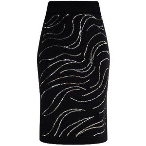 Felipa dames midirok, zwart, XL-XXL