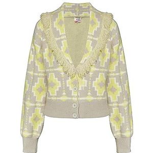 LATIANO Damescardigan, Grijs Limoen Wit, M/L