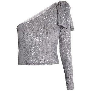 SWIRLIE Dames bovenstuk met één arm, grijs/zilver, L