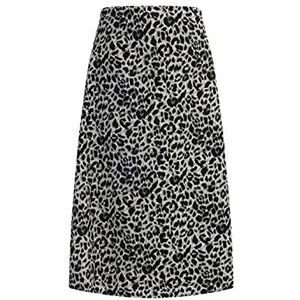 LEOMIA Dames midirok met luipaardprint, Grijs Leo, L