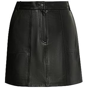 dulcey dames leren rok, zwart, M