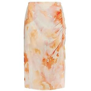 SASHIMA Damesrok, Oranje meerkleurig., M