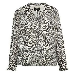 dedica Damesblouse met luipaardprint, Wit meerkleurig, S