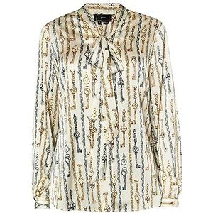 SWIRLY dames slip blouse, wolwit, meerkleurig, L
