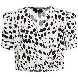 EMBELL Damesblouse, wit, zwart, M