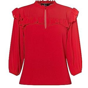 nelice Chemisier à volants pour femme, rouge, S