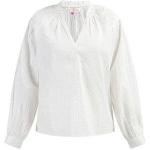 COBIE Damesblouse met lange mouwen, Wolwit met zilveren strepen en stippen, M
