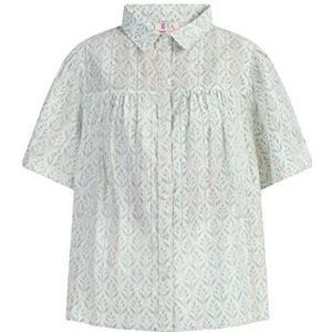 SANIKA Damesblouse met korte mouwen, turquoise, M