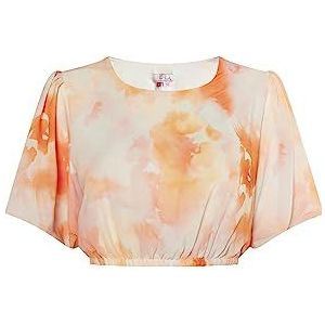 COBIE Damesblouse met batikpatroon, Oranje meerkleurig., XS