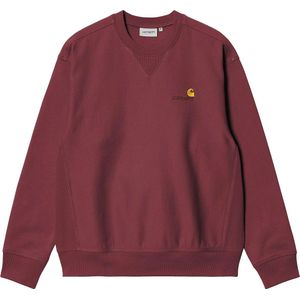 Carhartt WIP - Sweatshirts - American Script Sweat Rondo voor Heren - Maat S - Bordeauxrood