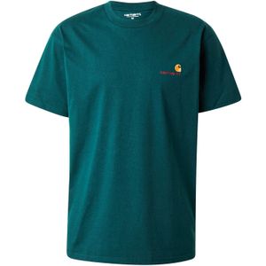 Carhartt WIP - S/S American Script T-Shirt - Groen - Heren - Katoen